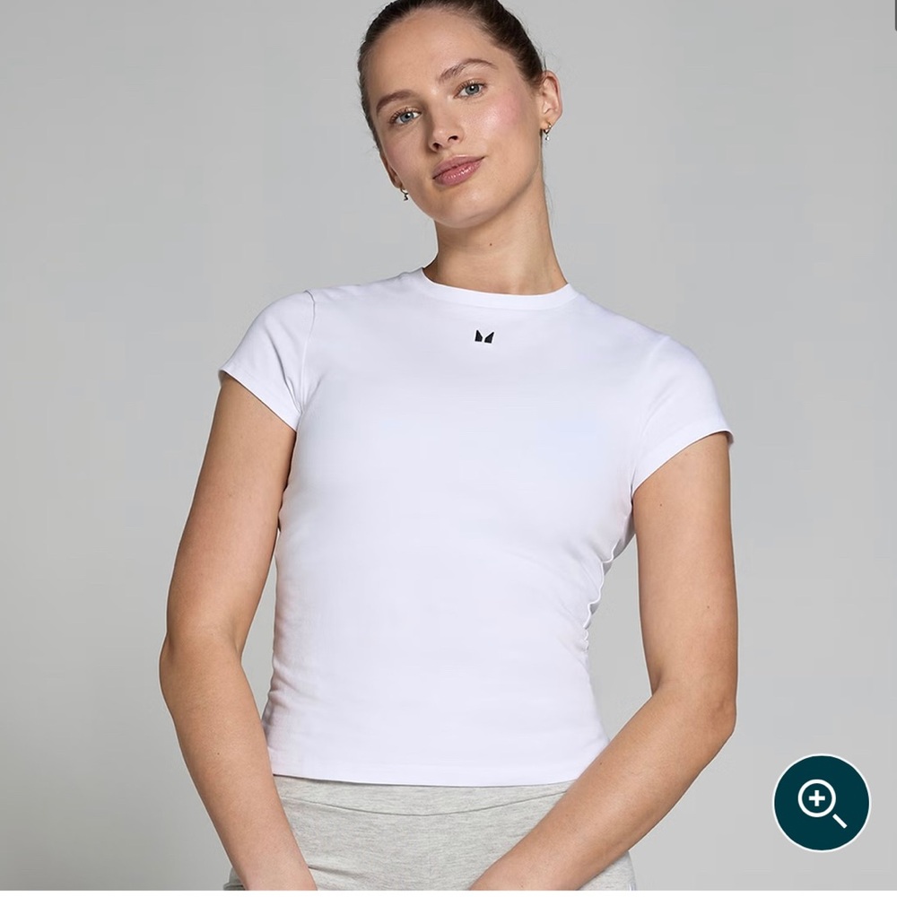 Women's Basics Body Fit Short Sleeve T-Shirt - Light Grey Marl & White